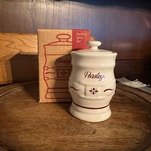 Longaberger Parsley spice jar with box